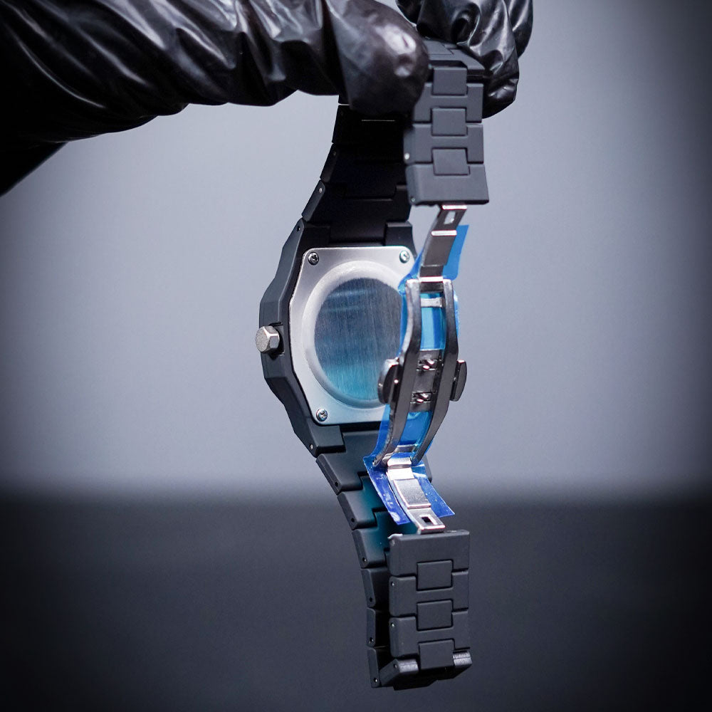 Premium Black Arabic Aura Quartz Watch – Sleek, Lightweight Design with Premium Finish