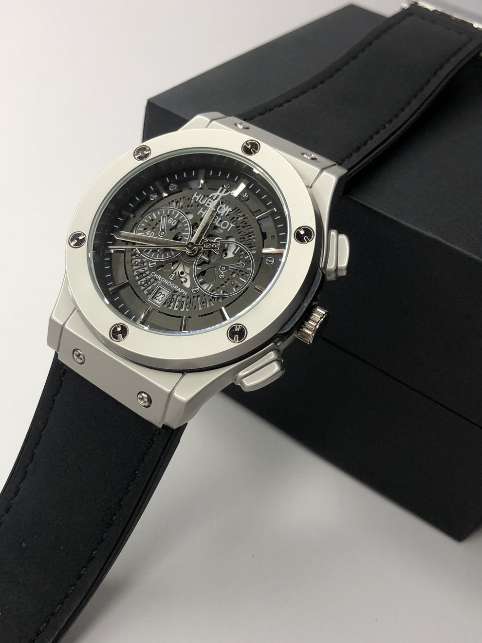 Hublot Skeleton Dial – Black Rubber Strap Watch