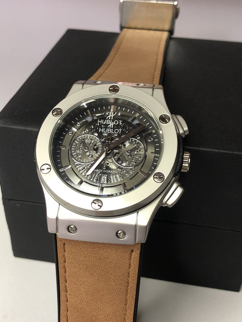 Hublot Skeleton Dial – Black Rubber Strap Watch